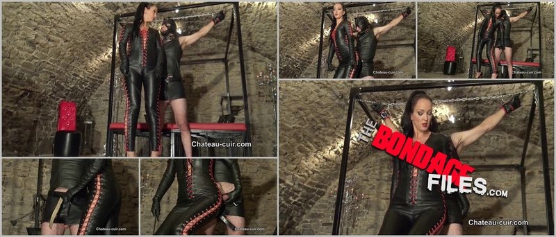 Bound teased and denied leather slave part 1 [2020, Chateau-Cuir, Leather, Femdom POV, Cumshot, SiteRip, 720p]
