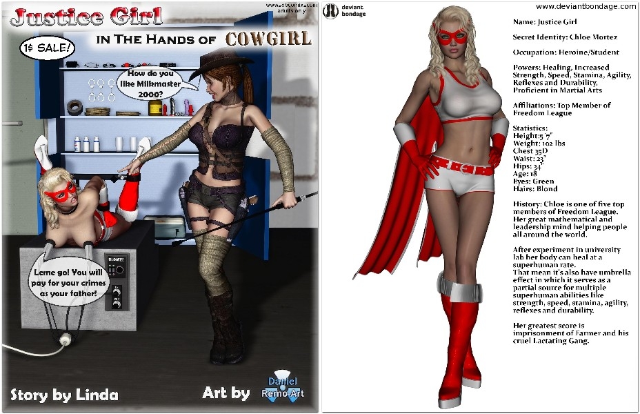 DBComix - Justice Girl In The Hands Of Cowgirl 01 [bizarre & bdsm comics]