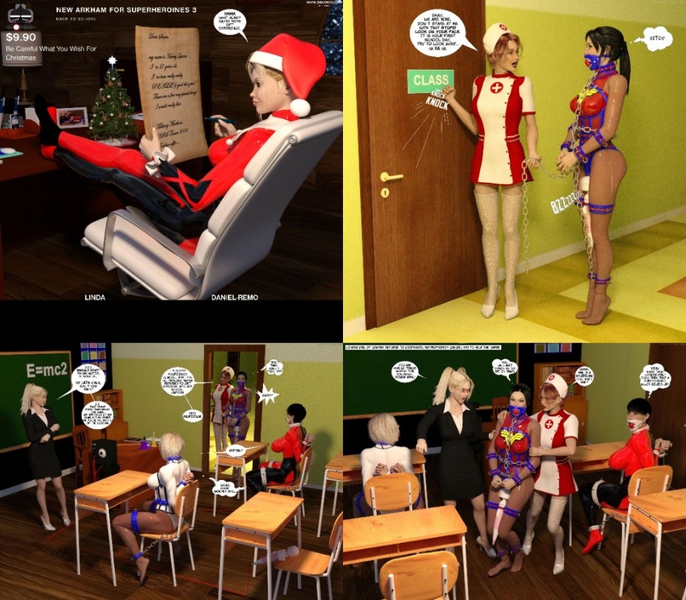 Linda&DanielRemo NewArkhamForSuperheroines 03LR [bizarre & bdsm comics]