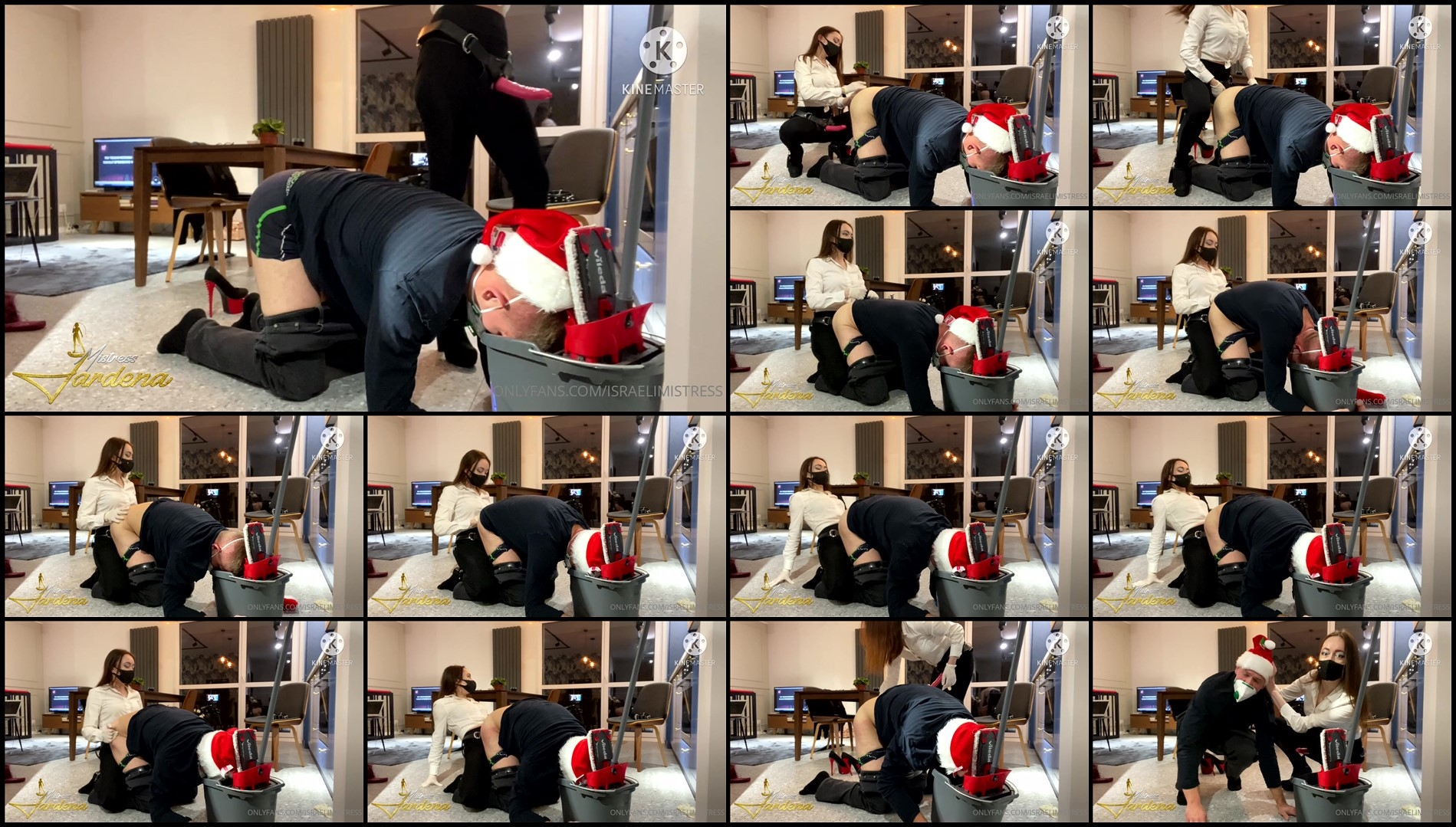 Mistress Jardena - Santa Claus fucked hard in the ass with face in the bucket