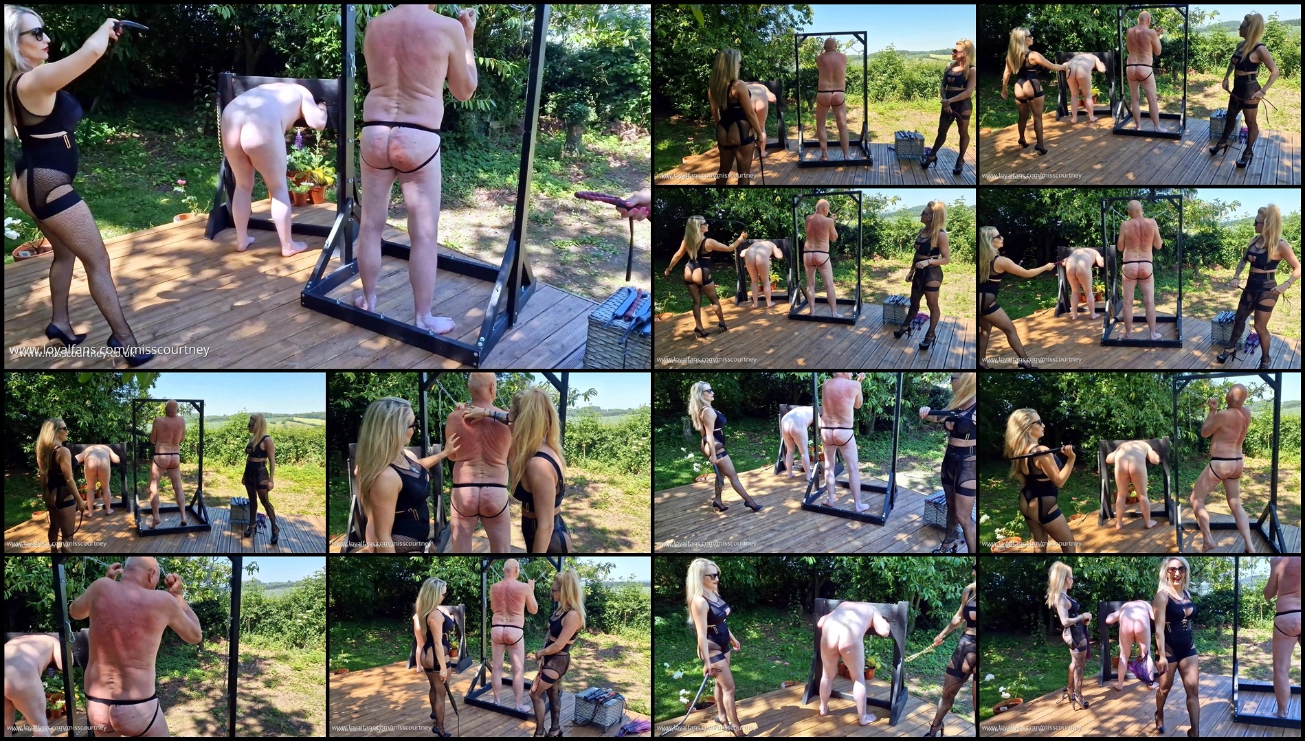 Mistress Courtney - Double Team Garden Whipping