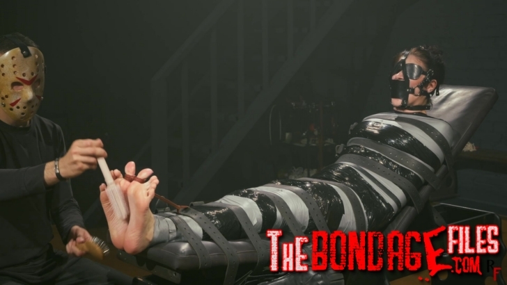 RFStudioProduction – Pandora Gagged and Tightly Wrapped – Mummified Bundle with Sweaty Bare Feet ...