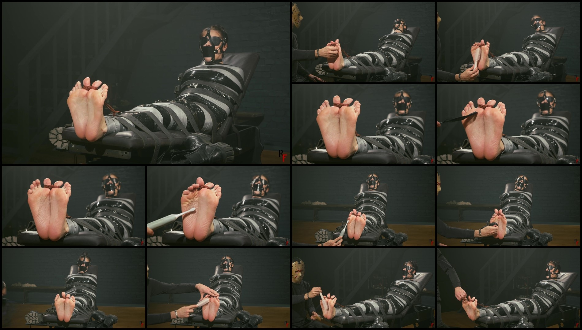 RFStudioProduction – Pandora Gagged and Tightly Wrapped – Mummified Bundle with Sweaty Bare Feet ...