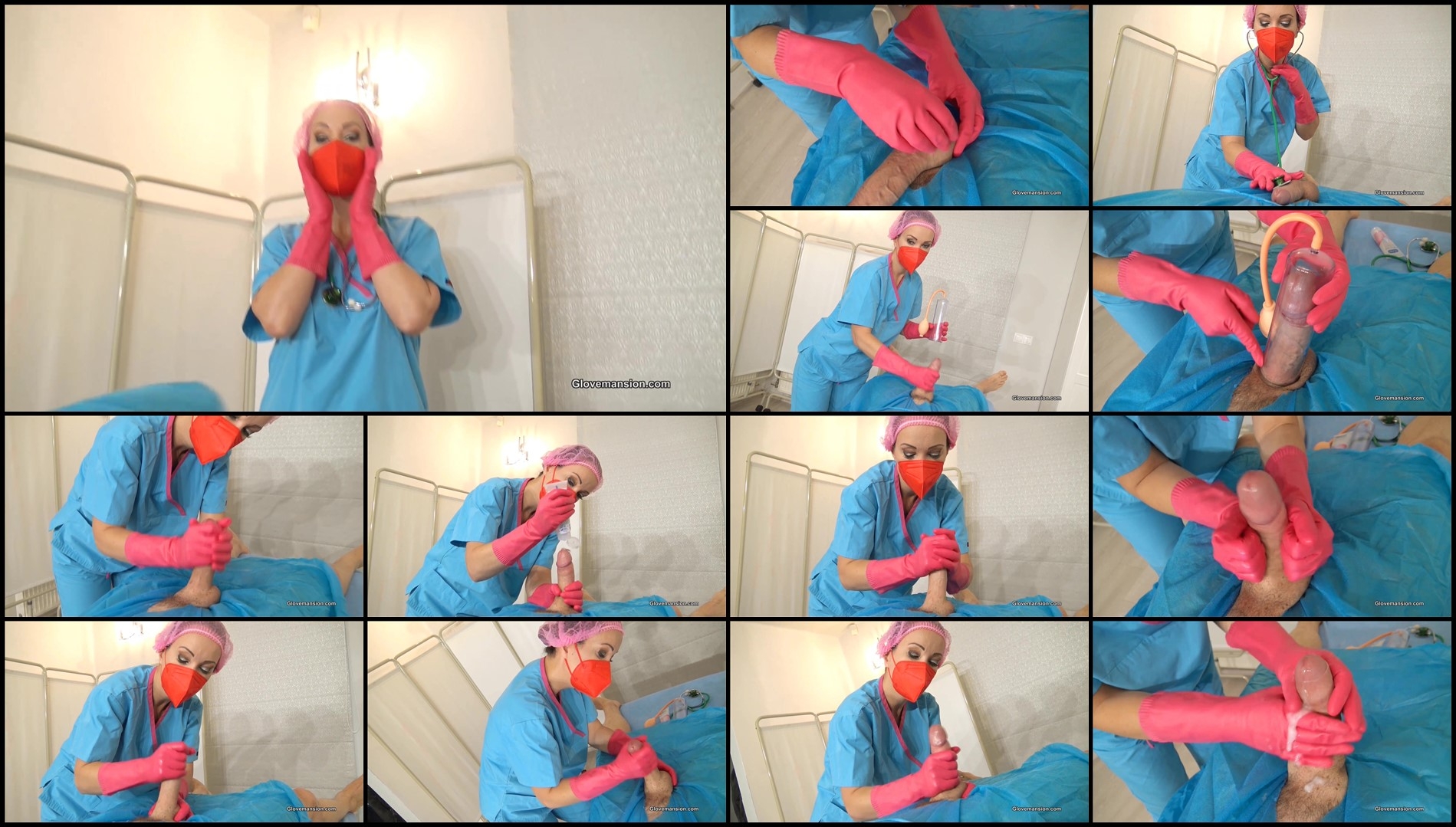 GloveMansion - Spunky Spontex rubber glovejob - Fetish Liza
