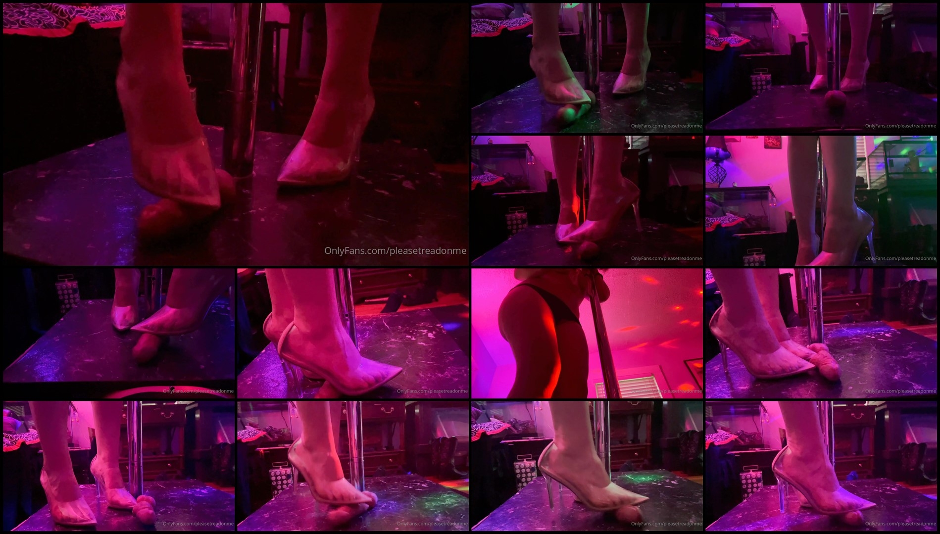 Please Tread On Me - Clear Stilettos Trample