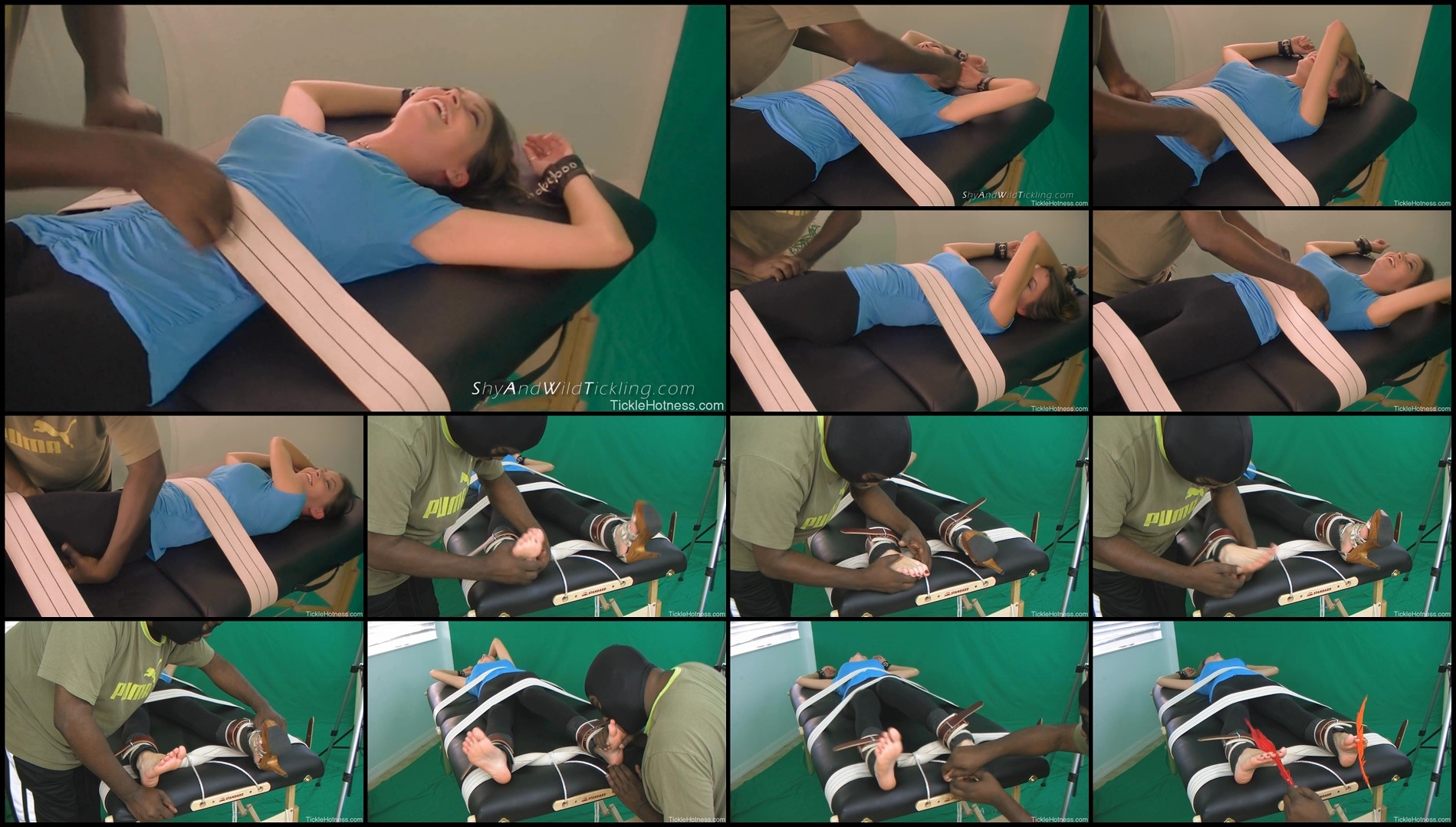 TickleHotness – Amber vs  Darke – Part 1 – Bondage Bed Face-Up Tickling