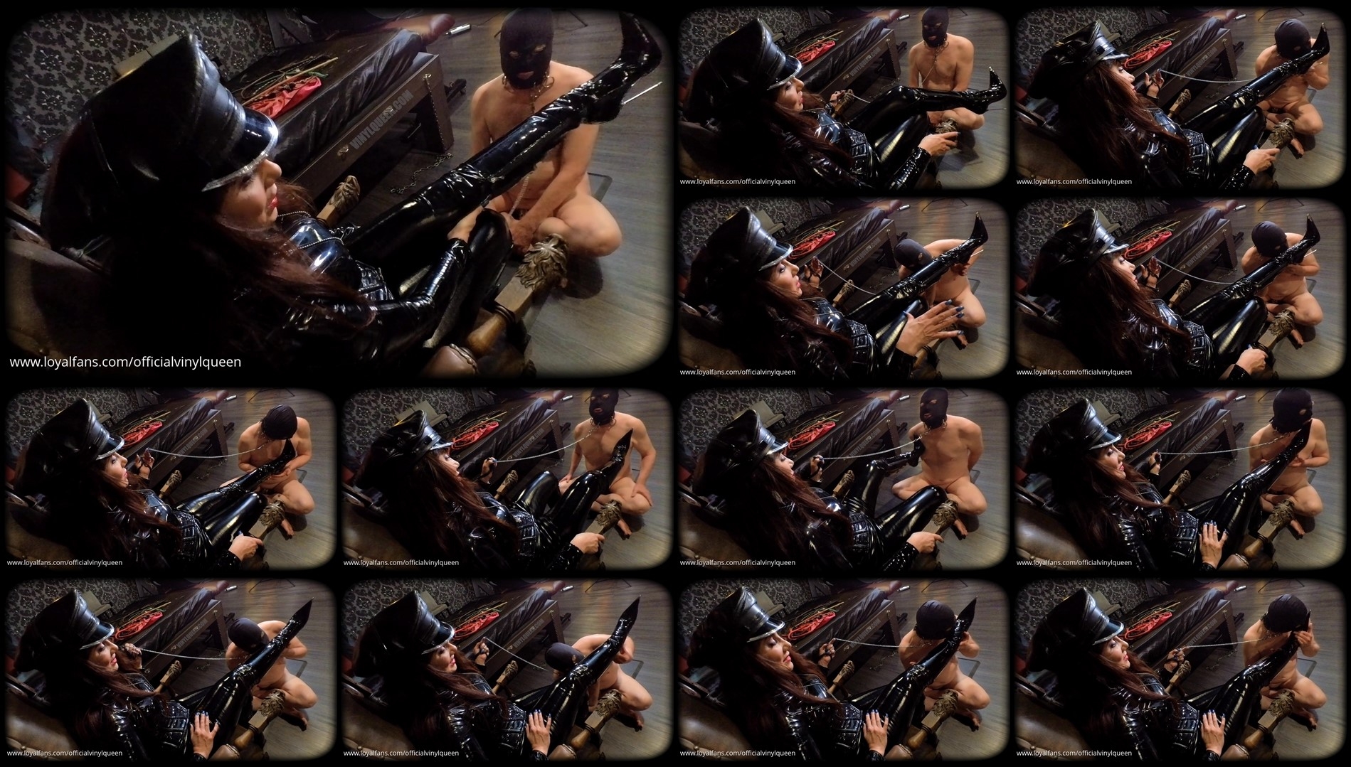 Vinyl Queen - Boot Worship In The   With Slave Joe-ChastityTeaseAndDenial