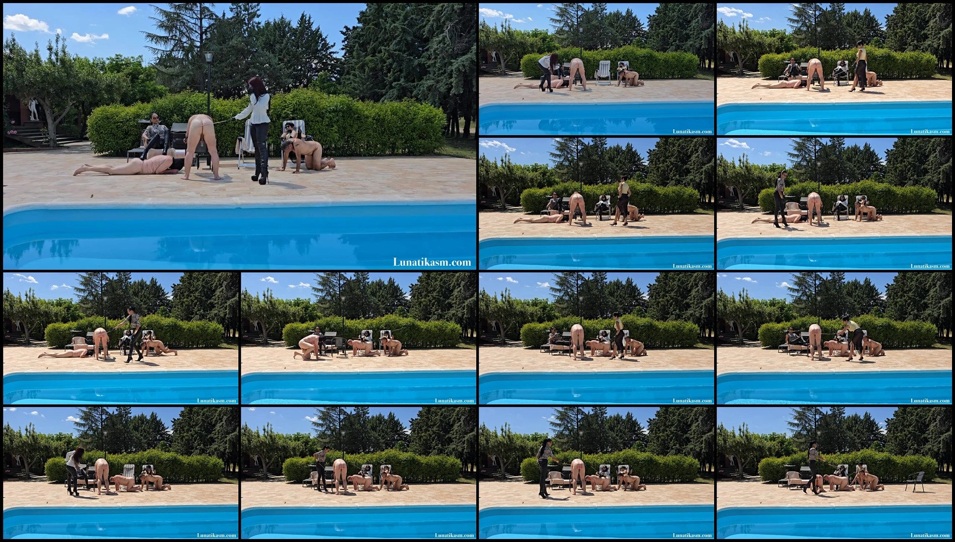 Mistress Lunatika - Lunatikasm - Multiple Caning At The Pool Part 2-Femdom