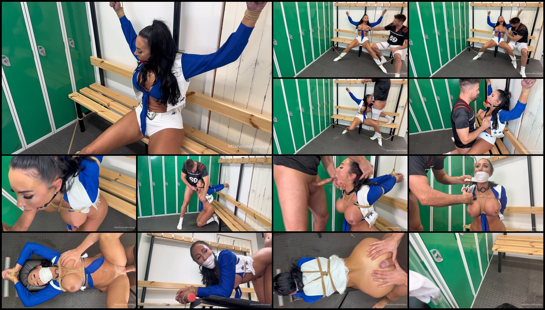 MilaAmoraBondage - Mila Amora - Cowboys cheerleader bound and fucked in locker room