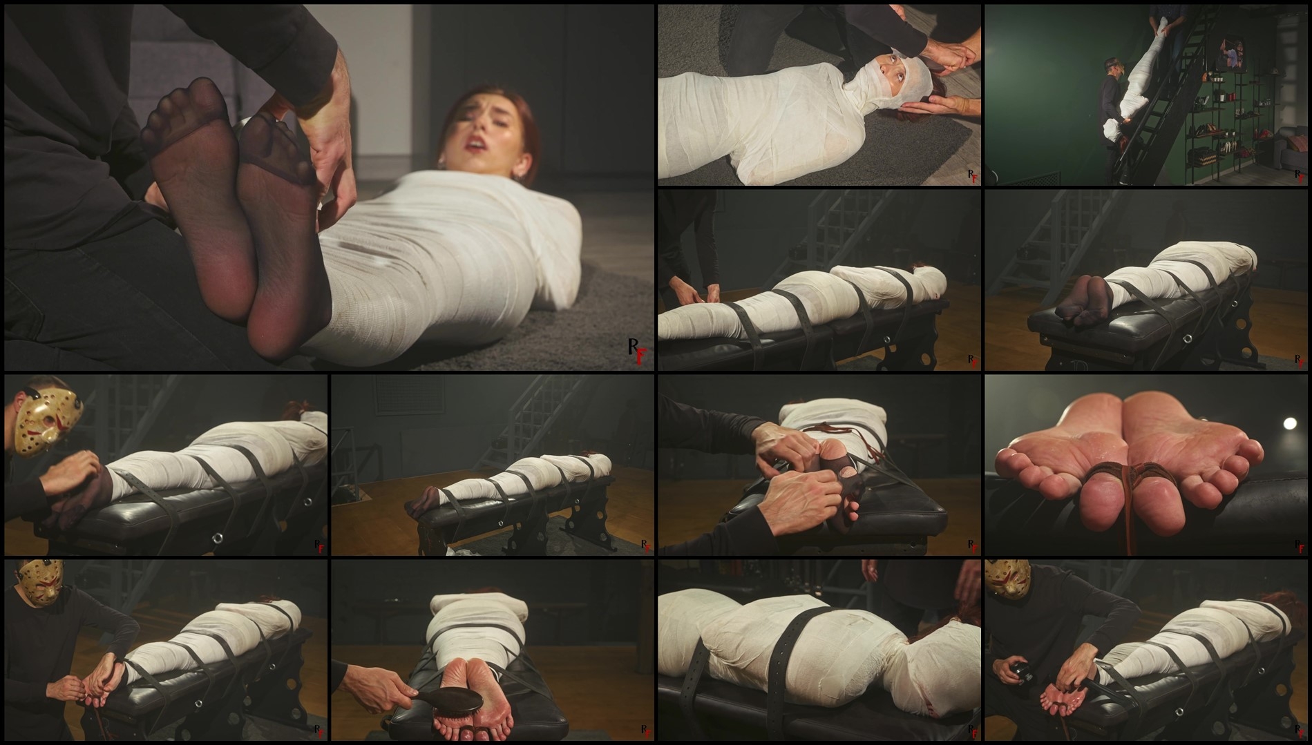 RFStudioProduction – Daria – Complete Bandage Mummification with Barefoot Tickling- mf, NylonFeet...