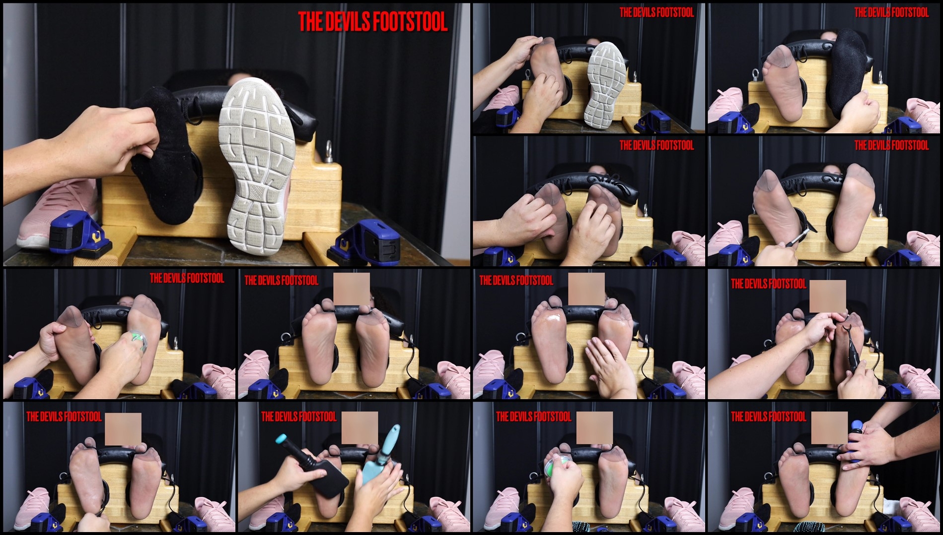 TheDevilsFootstool – Vivian Nylon Tickled in Stocks- mf, NylonFeet, TicklingFeet