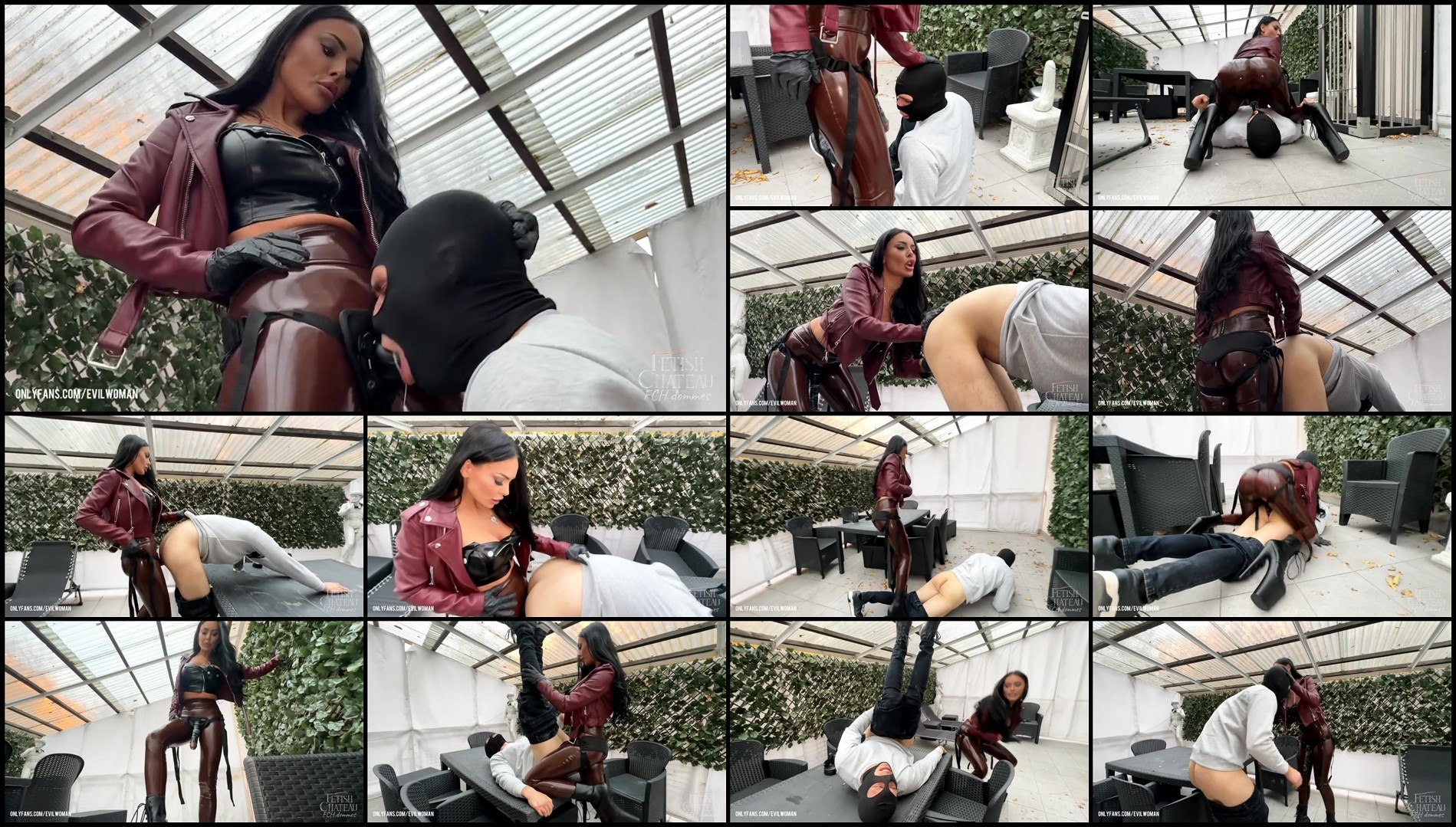EVIL WOMAN - Strap-on fucking on slave on the tarrace-Strapon EVIL WOMAN - Strap-on fucking on slave on the tarrace-Strapon