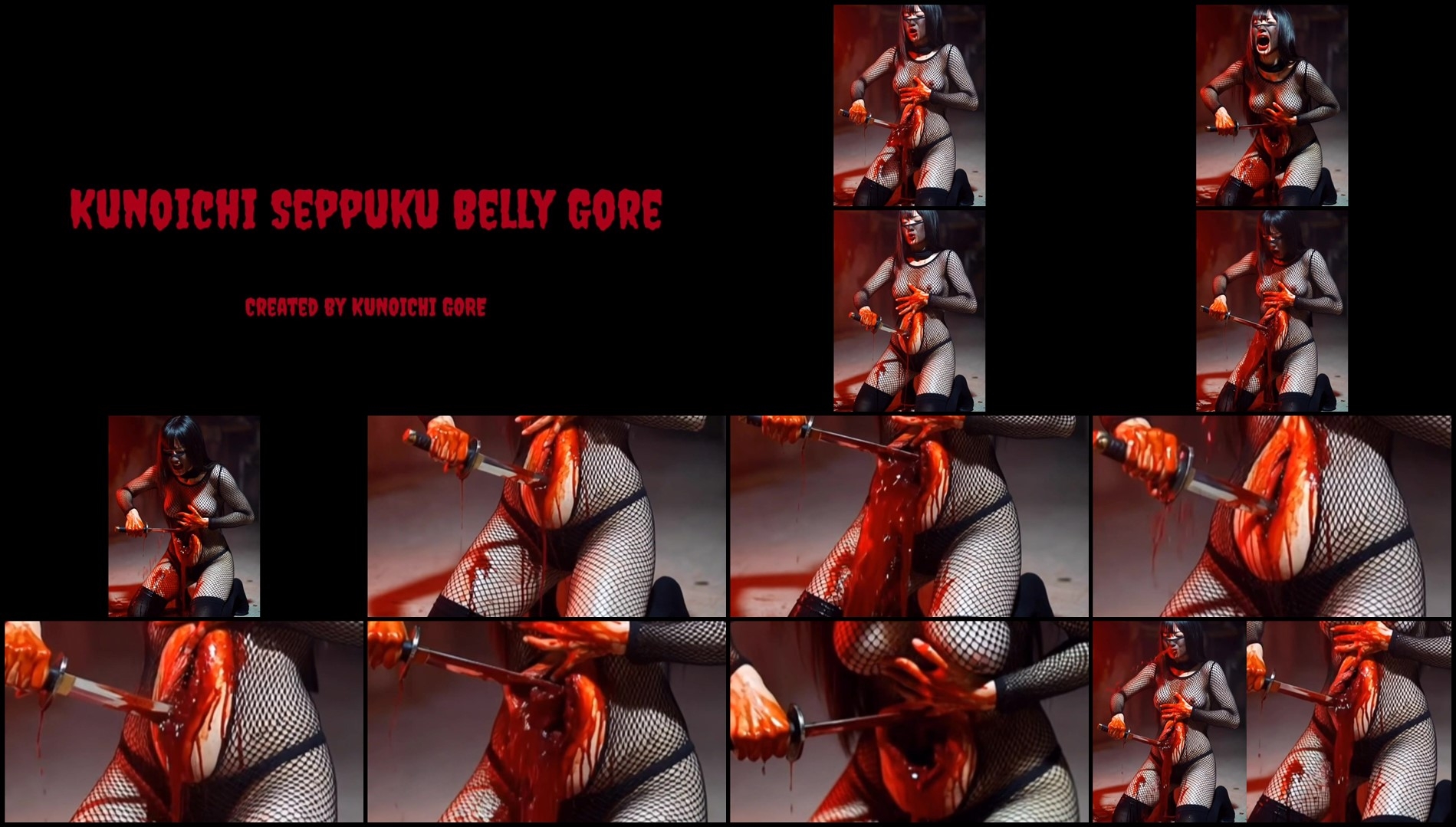 Kunoichi Seppuku Belly Gore AI