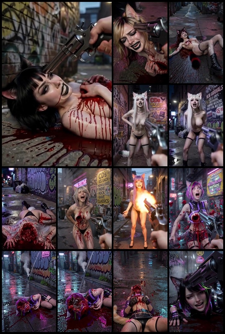 AI Chest Shot Horror – Busty Whore Tits Destroyed by Bullet