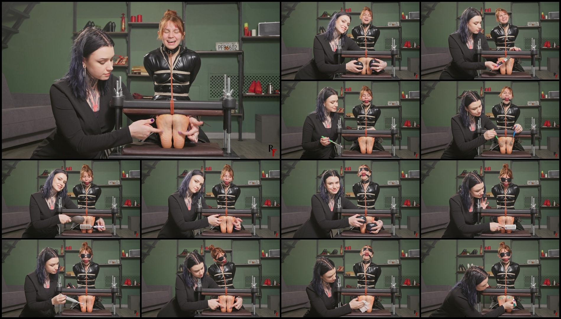 RFStudioProduction – Bramble – A Tickle Toy – Catsuit, Toe Press, Huge Ballgag, Blindfolds and No...