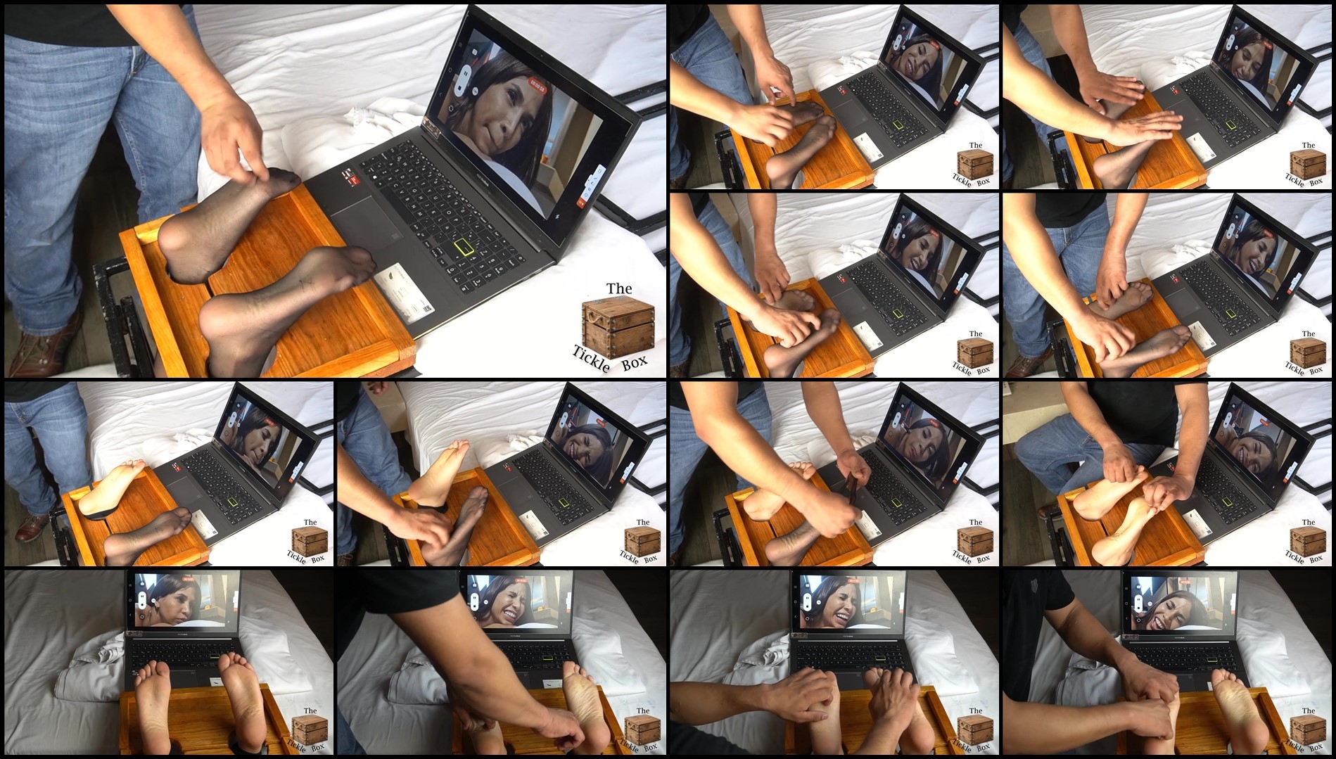 TheTickleBox – Citah on the screen while her feet are tickled- mf, NylonFeet, TicklingFeet
